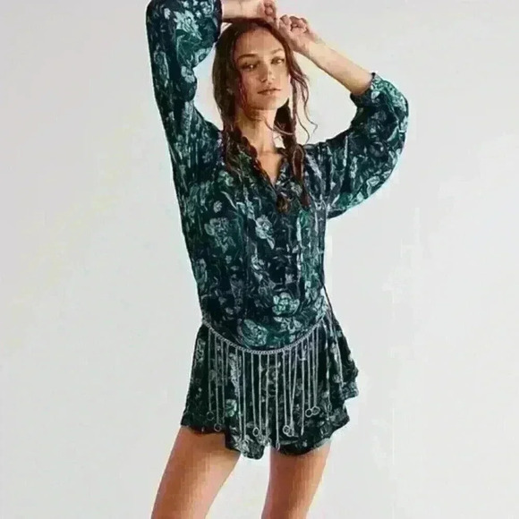 Free People Dance Til Dawn Romper - Picture 1 of 6